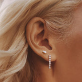 Rayonu Pear Shaped Lab Diamond Bezel Stud Earrings